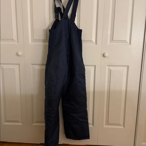 '80s Vintage Ski Lion Ski Snow Snowboarding Bib Overalls Navy Size M - Picture 4 of 7